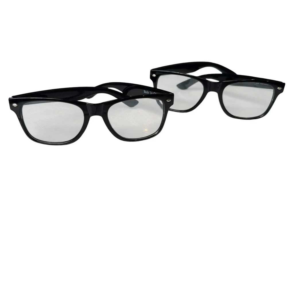 Lot‎ of 2 Rave Diffraction Glasses Black Frame Festival Rainbow EDM Coachella